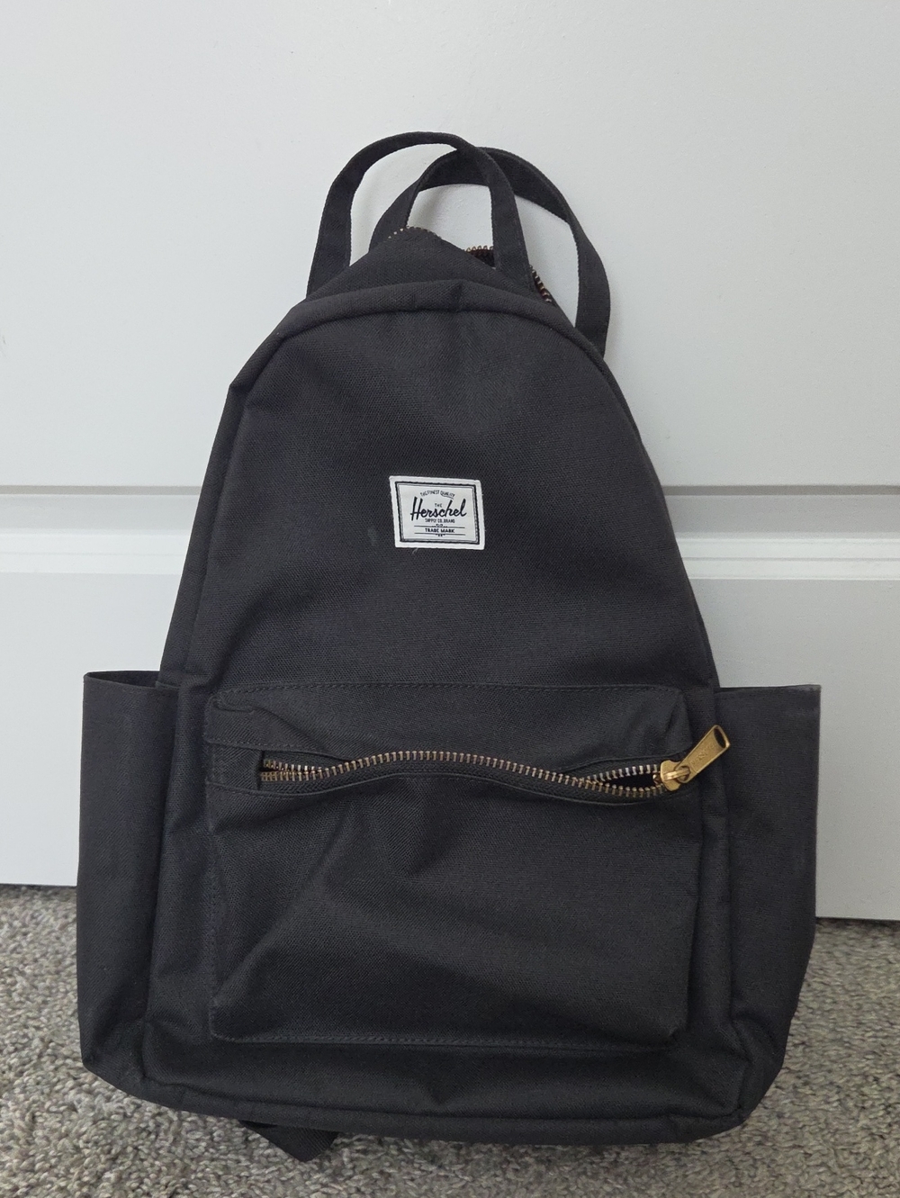 Herschel Supply Company Black Backpack with Gold Zipper Accent